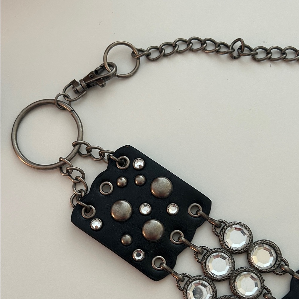 Funky Tough Black and Silver Chain Belt